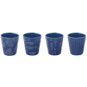 CONJ. 4 COPOS DE CAFÉ UNDER THE SEA